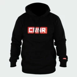 Boxed Logo Heavyweight Hooded Sweatshirt | Black