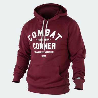 Fight Shop Heavyweight Hooded Sweatshirt | Burgundy - Image 2